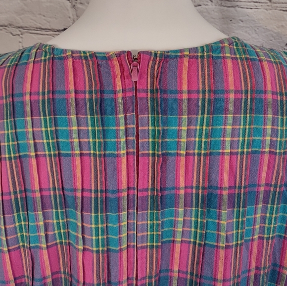 Vintage 2xl Plaid Cotton Dress 220 Hickory - Picture 3 of 7